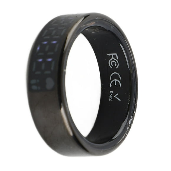 Smart Ring with Display, Stainless Steel Fitness Tracker Ring Touch Screen Activity Monitoring APP for Hiking Cycling Running Size 9Inner Diameter 18mm,Size 10Inner Diameter