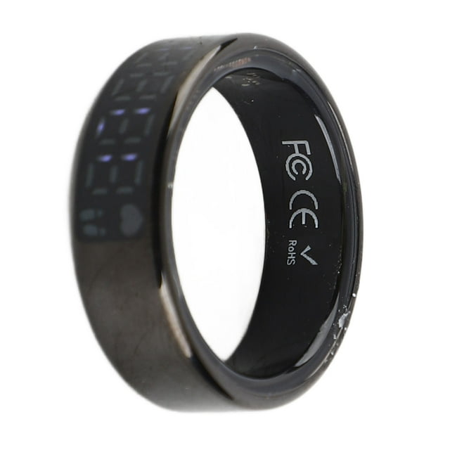 Bague Intelligente avec Affichage, Acier Inoxydable Application Surveillance d'Activité Écran Tactile IP68 Résistant à l'Eau Bague de Mise en Forme pour Randonnée Cyclisme Course Taille 9 Diamètre Intérieur 18 mm, Taille 10 Intérieur