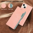 thumbnail image 4 of SaniMore Case Wallet for iPhone 14, RFID Blocking PU Leather Kickstand Flip Cover with 3 Card Slots [TPU Protective Interior Shell], Magnetic Folio Compatible with iPhone 14, Pink, 4 of 9