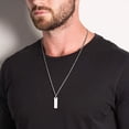 thumbnail image 3 of Collares de barra personalizados para hombres y niños, colgante geométrico Vertical de acero inoxidable impermeable con cadena de caja, 3 of 4