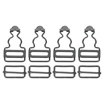 Overall Buckles 4 Sets Metal Suspender Replacement Buckles 28mm Gun-black