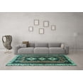 thumbnail image 3 of Ahgly Company Indoor Rectangle Persian Turquoise Blue Traditional Area Rugs, 2' x 4', 3 of 4