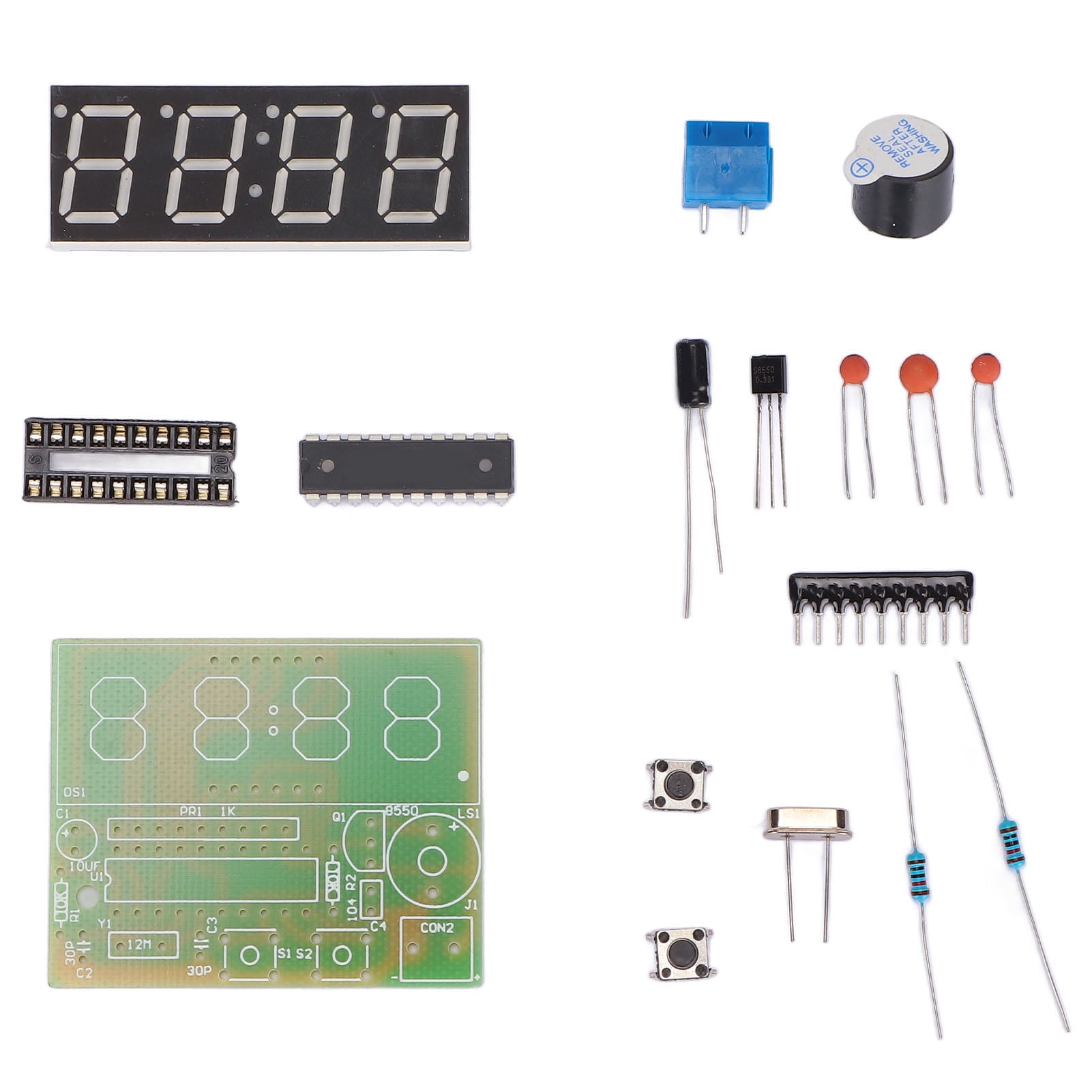 Digital Clock Kit, 36V ABS Electronic Soldering Clocks Kits Double Alarm Setting For Schools