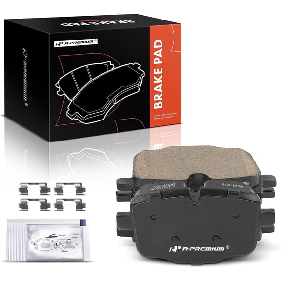 A-Premium Rear Ceramic Disc Brake Pads Set Compatible with BMW 535i 550i 550i xDrive X3 640i 640i Gran Coupe 640i xDrive 640i xDrive Gran Coupe 650i 650i xDrive Gran Coupe X4 M5 M6 4 Pcs