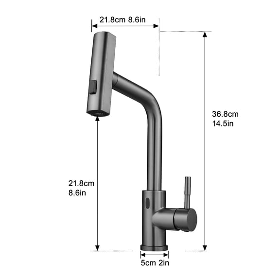 Touchless Kitchen Faucet - Stainless Steel, Hands-Free Smart Faucet with Pull Out Sprayer