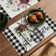thumbnail image 6 of Placemats Set of 4,Floral Buffalo Plaid,Washable Burlap Heat Resistant Cloth Place mat for Dinning Table,Farmhouse,Outdoor,18X12 Inch, 6 of 6