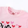 thumbnail image 4 of GUNIA Girls Valentines Outfit 2Pcs Baby Boys Toddlers Clothes Short Sleeve Tops Pants Set Kids For Valentine'S Day Pink 3-4 Years, 4 of 7