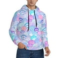 thumbnail image 2 of Fotbe Men's Hoodie with Watercolor Sea Shells 1 Pattern - Kangaroo Pocket Pullover Hooded Sweatshirt, Perfect for Daily Wear, Travel, and Home-3X-Large, 2 of 7
