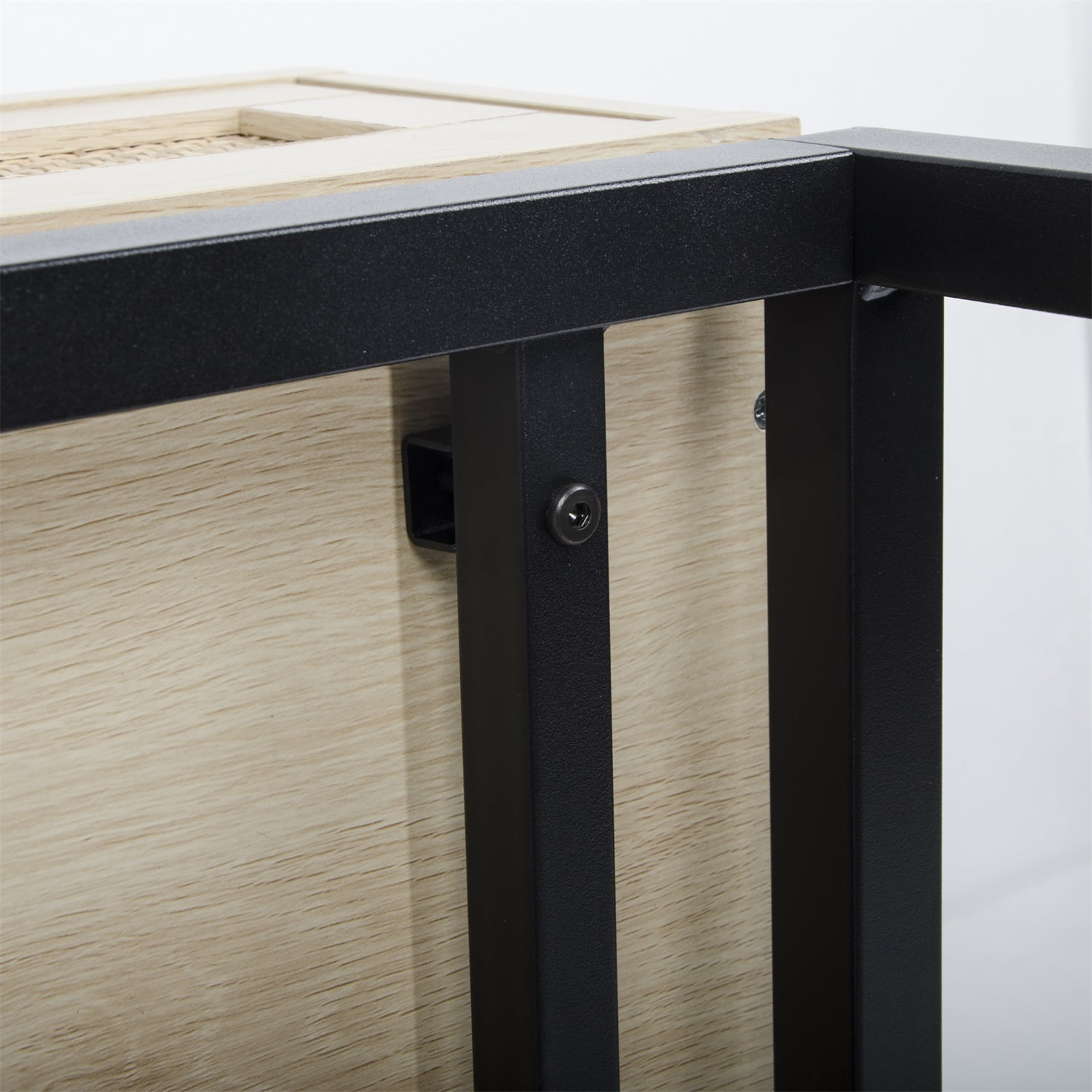 Modern Coffee Table, 45 inch Console Table with 2 Rattan Drawers for Living Room Modern Coffee Table, 45 inch Console Table with 2 Rattan Drawers for Living Room