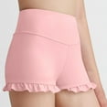 thumbnail image 4 of Girls Basketball Shorts on Clearance Girls Athletic Ruffle Shorts High Waisted Yoga Dance Shorts Comfy Workout Gymnastics Short Pants New Pinky 7 Years, 4 of 9
