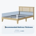 thumbnail image 4 of Queen Bed Frame with Natural Rattan Headboard, Sturdy Metal Base, Boho-Style Cane Support, No Box Spring Required, Wood Metal Platform Beds, Noise Free, No Box Spring Needed, 4 of 9