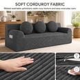 thumbnail image 6 of UHOMEPRO 71"W Sofa and Couch, 3 Seater Extra Deep Seat Cloud Couch with 3 Pillows and Side Pockets for Living Room Small Space, 1200lbs, Deep Gray, 6 of 11