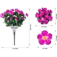 thumbnail image 5 of Artificial Fake Outdoor Flowers Plants for Spring Home Decoration, Faux Silk Red Camellia UV Resistant Realistic Look Real for Planter Outside Front Door Porch Patio Balcony, 3 Bundles, 5 of 5