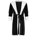 thumbnail image 4 of YOTMKGDO Nightgowns for Women, Bathing Suit for Women, Women Hooded Bathrobe Lightweight Warm Long Flannel Sleepwear Hooded Bathrobe Long Robe, Womens Sleepwear (#2 Black, M), 4 of 7