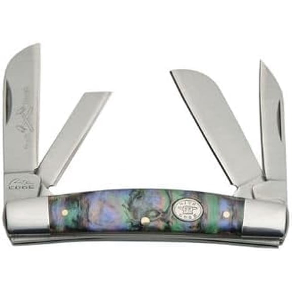 Rite Edge 3.5 Inch 4 Blade Folding Knife Stainless Steel Multi Blade Knife with Purple Pearl Handle for Camping & Everyday Carry