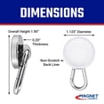 thumbnail image 2 of Master Magnetics Neodymium Magnetic Carabiner Hook - 1.125" Diameter, 0.2" Thick, 45 lb. Pull, Chrome, 07587, 2 of 6