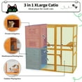 thumbnail image 4 of COZIWOW Wood  Cat House Catio Outdoor Enclosure, 2 Resting Condos, 2 Platforms, 4-Tier Cat Play Cage, Orange, 4 of 9