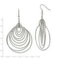 thumbnail image 4 of Stainless Steel Polished Twisted Circles Shepherd Hook Earrings; for Adults and Teens; for Women and Men, 4 of 4