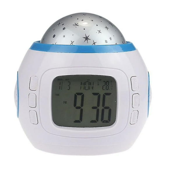 Reloj despertador con proyección de cielo estrellado, regalo de cumpleaños, juguete para niños, despertador para dormir, luz nocturna pequeña de color.