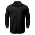 thumbnail image 3 of Kids Linen Button Down Shirts, Solid Long Sleeve Casual Tops for Spring & Summer, 3-14Y, 3 of 5