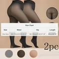 thumbnail image 2 of qucoqpe Tights for Women 2 Pairs Plus Size Fleece Lined Tights Fake Translucent Thermal Tights Sheer Pantyhose Leggings for Fall Winter, 2 of 7