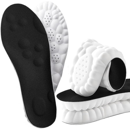 4D Cloud Insoles for Men & Women – Memory Foam Arch Support, Shock Absorption Orthopedic Inserts for Foot Comfort, Plantar Fasciitis Relief, Anti-Fatigue, Trim to Fit