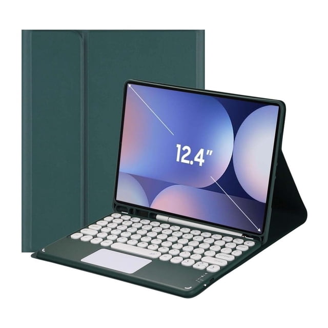 Touch Keyboard Case for Samsung Galaxy Tab S10+ Plus/ S9 FE+ Plus/Galaxy Tab S9+ Plus 12.4", with Pencil Holder - Magnetically Detachable Touch Bluetooth Keyboard