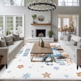 thumbnail image 3 of Large Area Rugs for Living Room Bedroom, Blue Christmas 6'x9' Rug Washable Carpet Runner Indoor Outdoor, Coffee Xmas Pine Cones Vintage Botanical Non Slip Floor Mats Rug for Kitchen, Playroom, 3 of 8