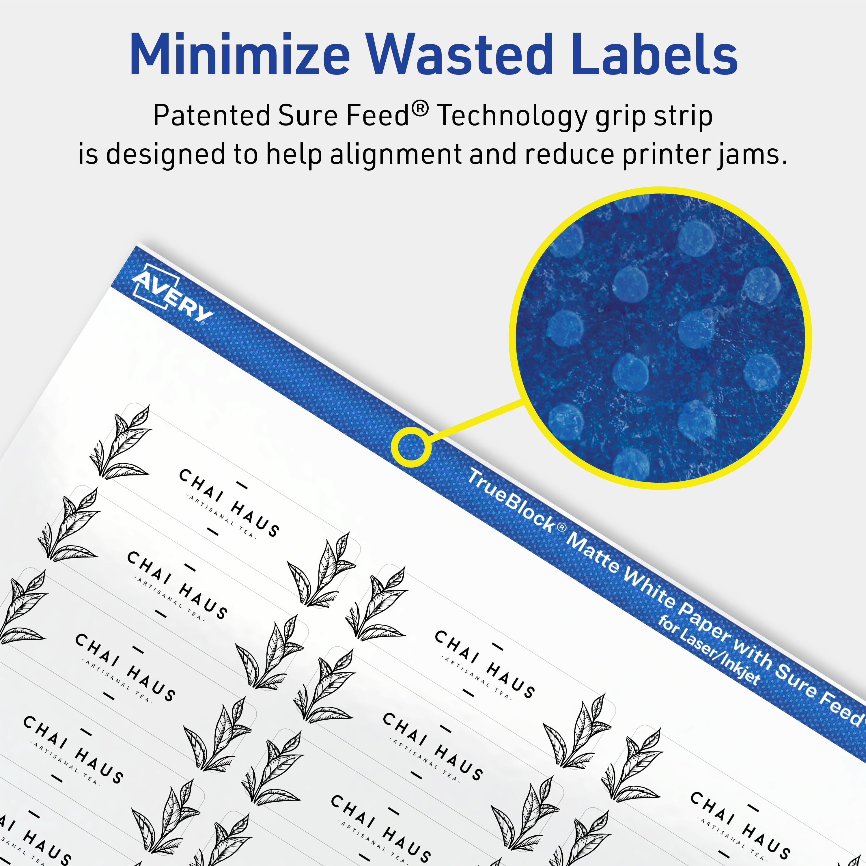 Avery TrueBlock Rectangle Labels, 0.5" x 1.75", 1,500ct