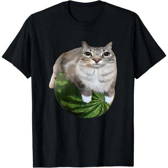 Watermelon Funny Cat Silly Cat Meme Unisex T-Shirt