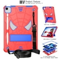 thumbnail image 2 of ELEHOLD Kids Case for iPad Pro 11" 2022/2021/2020/2018/iPad Air 5/Air 4 10.9", Heavy Duty Rugged Cover with Foldable Kickstand Crossbody Shoulder Strap Pencil Holder Shockproof Case,Red+Blue, 2 of 6