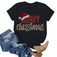 thumbnail image 4 of Dmsael Santa Shirt Christmas Shirts for Women Funny Print Womens Christmas Tshirts Clothes Tops Black,2XL, 4 of 6