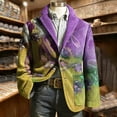 thumbnail image 5 of oqasdz Mens Blazer Corduroy Print Stylish Jacket with Unique Textured Pattern Classic Fit Stretch Dress Coat Daily Formal Outdoor Activities, 5 of 5