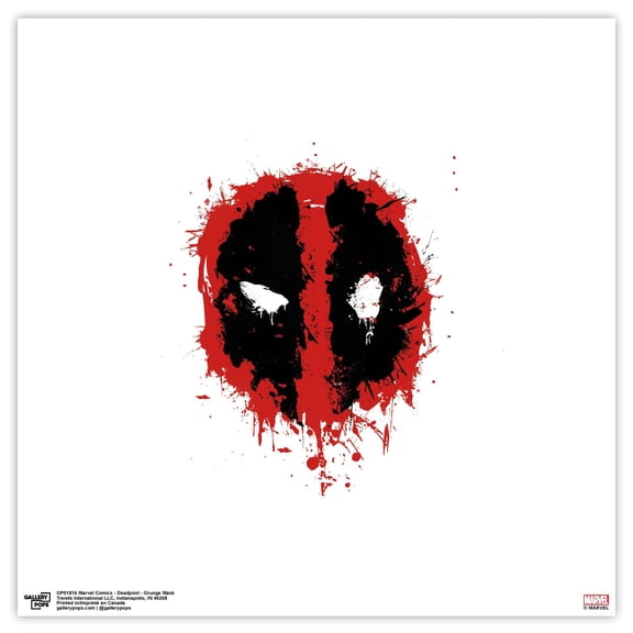 Gallery Pops Marvel Comics - Deadpool - Grunge Mask Wall Art, Unframed Version, 12" x 12"
