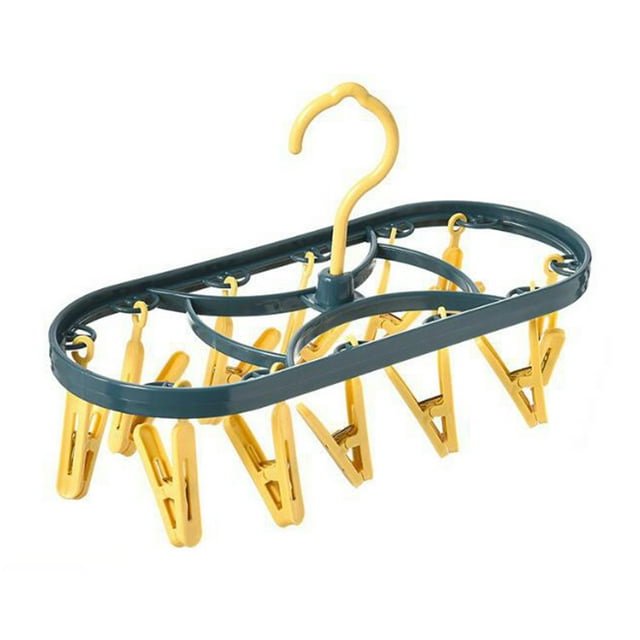 Less Than 5 Home Textile Storage Plastic Drying Rack 12 Clip Windproof Multi Functional Dormitory Home Drying Underwear Underwear Drying Rack Student Socks Rack