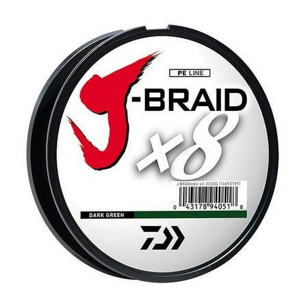 UPC: 0043178131916 | Daiwa J-Braidx8 Fishing Line Dark Green 8Lb 165Yd – JB8U8-150DG