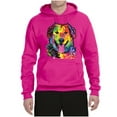 thumbnail image 3 of Smiling Dog | Colorful Neon Golden Retreiver | Dean Russo Art Animal Lover Unisex Hoodie Sweatshirt, Fuschia, Medium, 3 of 6