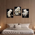 thumbnail image 5 of ZHONGYUTONG 3 Piece Orchid Wall Art White Gold Flower Canvas Floral Blossom Pictures Lily Painting for Living Room Decor Framed (11.00" x 14.00" x 3PCS), 5 of 5