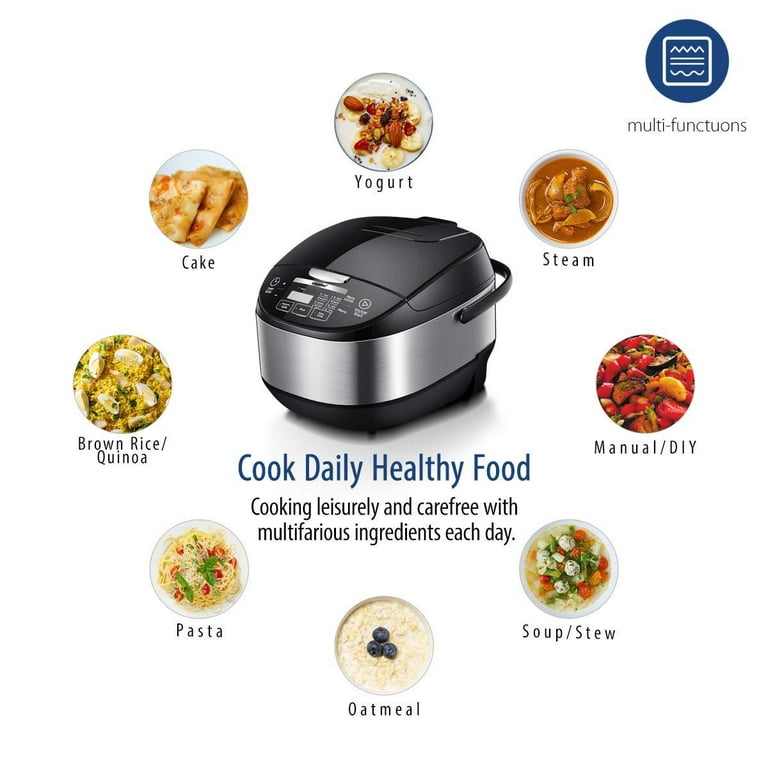 comfee\' RNAB07CK58RPN comfee' mb-fs5077 japanese, professional 17-in-1  multi cooker, rice warmer with food steamer, stainless steel inner pot, 5l  20