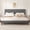 Gray, variant on Frostbloom Queen Size Linen Upholstered Platform Bed Frame with Adjustable Headboard, Beige