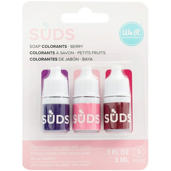 We R Memory Keepers Suds Soap Colorant - Berry, Set of 3, 3 ml