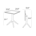 thumbnail image 4 of 29.5" Taupe Brown Folding Square Outdoor Patio Dining Table, 4 of 8