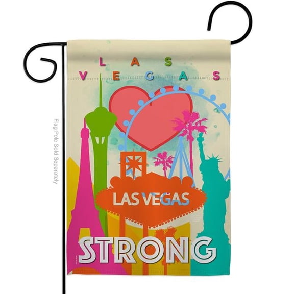 Ornament Collection G192042-BO Las Vegas Strong Support Cause 13 x 18.5 in. Double-Sided Decorative Vertical Garden Flags for House Decoration Banner Yard Gift