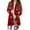 Wine, variant on Women's Fashion Christmas Print Jacket, Long Sleeve Casual Cardigan Coat for Everyday Wear and Comfortable Outfits,Brown,L