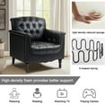 thumbnail image 5 of UIXE Faux Leather Accent Chairs Set of 2, Comfy Club Chair Upholstered Armchair for Living Room, Button Tufted Arm Chair, Black, 5 of 6