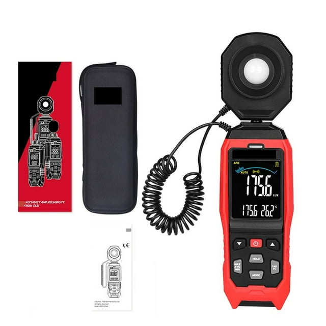 Digital Light Meter Luxmeter Detachable Probe Illuminometer 200000 Lux/Fc Photometer Enviromental Tester ,Easy to Use