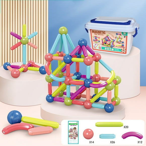 GloryStar Puzzle Magnetic Rod Children Building Blocks Set Early Learning For Children Toys Gift 72PCS