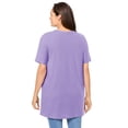 thumbnail image 2 of Woman Within Plus Size Perfect Short-Sleeve Shirred V-Neck Tunic, 2 of 6
