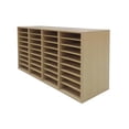 thumbnail image 2 of FixtureDisplays® Wood Adjustable Literature Organizer, 36 Compartment Mailslot Organizer, Removable Shelves, Stackable 18818-CLASSIC, 2 of 5