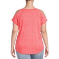 thumbnail image 3 of Terra & Sky Women's Plus Size Burnout Raglan Cold-Shoulder T-Shirt, 3 of 5